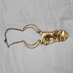 Vintage half face necklace